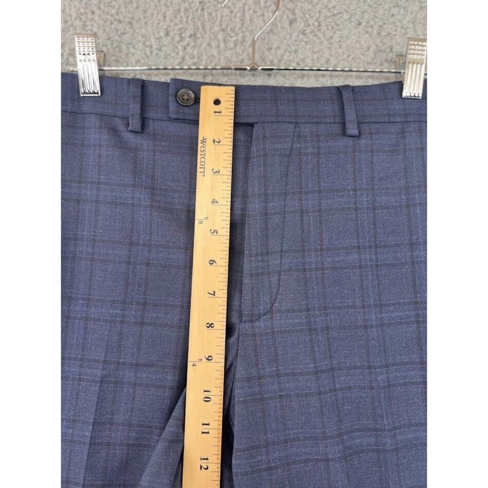 LAUREN RALPH LAUREN Dress Pants Mens 36x27 Plaid‎ Stretch Flat Front Tapered Leg - Picture 6 of 10